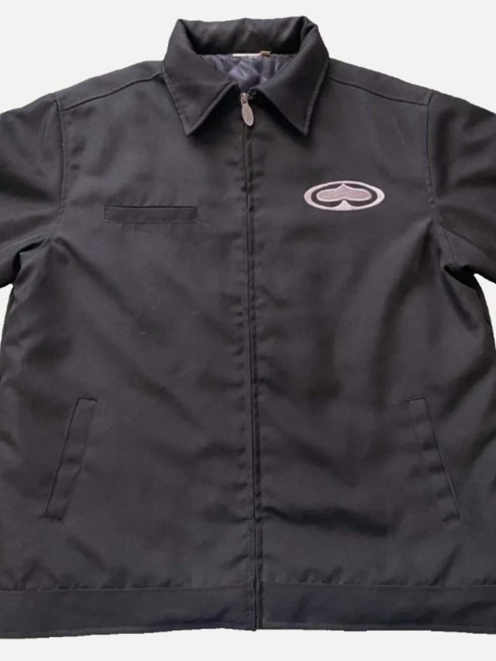 VTG SRH Jacket Mens XL Black Quilted Work Jacket Y2K Skate Grunge Embroidered